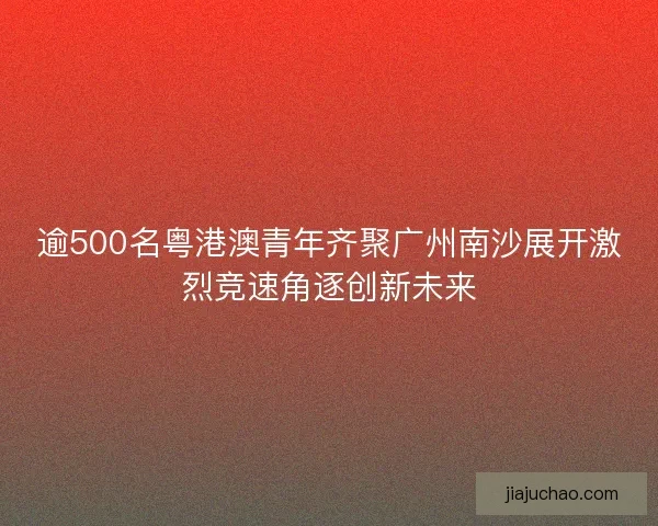 逾500名粤港澳青年齐聚广州南沙展开激烈竞速角逐创新未来